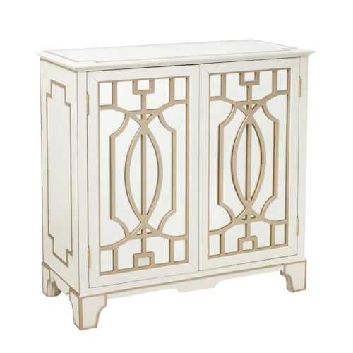 Contemporary Door Chest with Champagne Gold Overlays