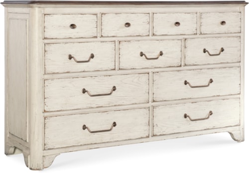Traditional 11-Drawer Dresser with Felt-Lined Top Drawers
