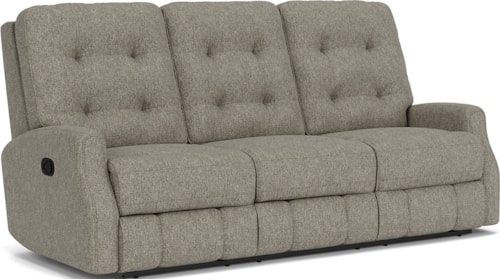 Button Tufted Manual Reclining Sofa