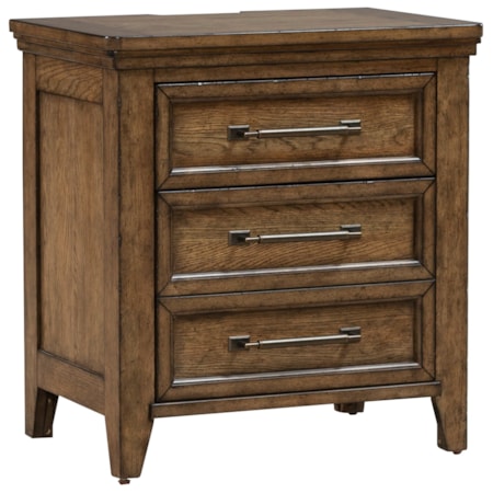 2-Drawer Nightstand with Charging Station