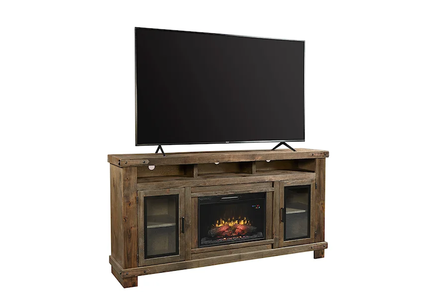 Sawyer 79" Highboy Fireplace TV Console by Aspenhome at Stoney Creek Furniture 