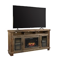 Transitional 79" Highboy Fireplace TV Console with Wire Management