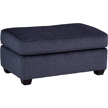 Dakota Transitional Accent Ottoman - Navy