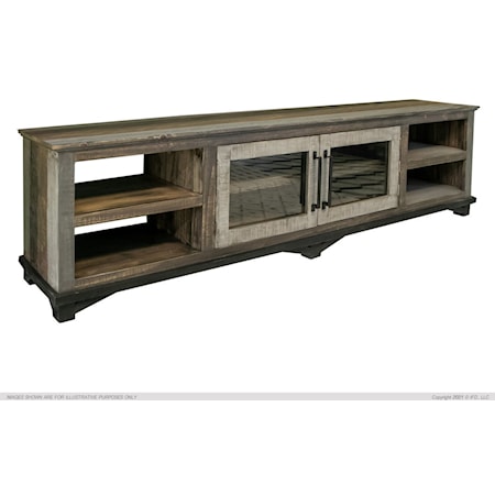 Rustic 93-Inch TV Stand with Storage