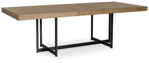 Rectangular Dining Extension Table with Self-Storing Leaf