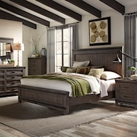 Transitional 5-Piece King Panel Bed Set