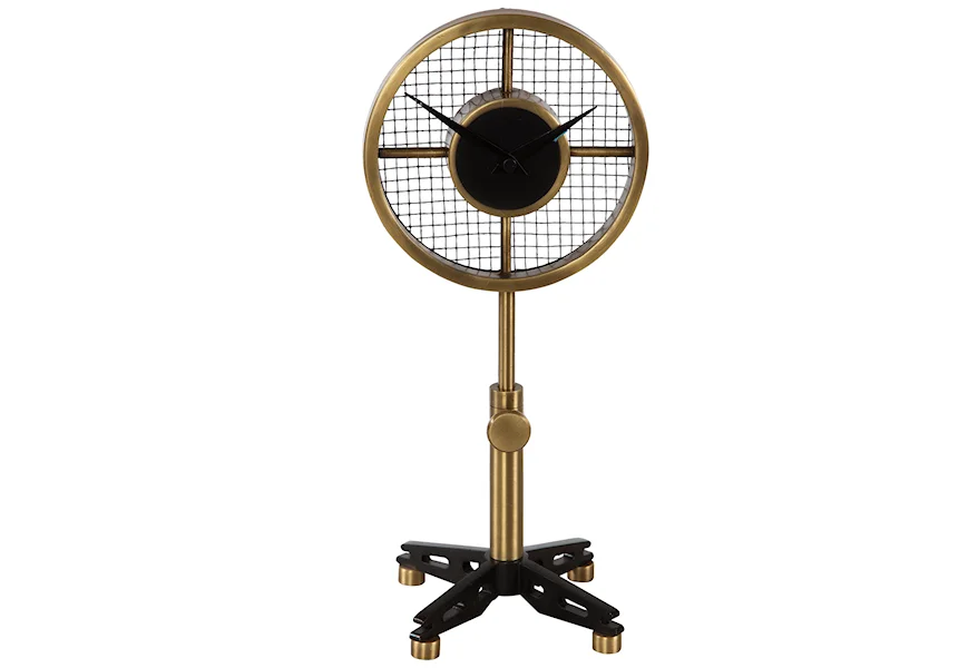 Gio Gio Brass Table Clock by Uttermost at Mueller Furniture