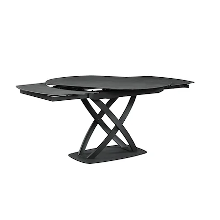 Contemporary Spin-Top Extended Black Dining Table