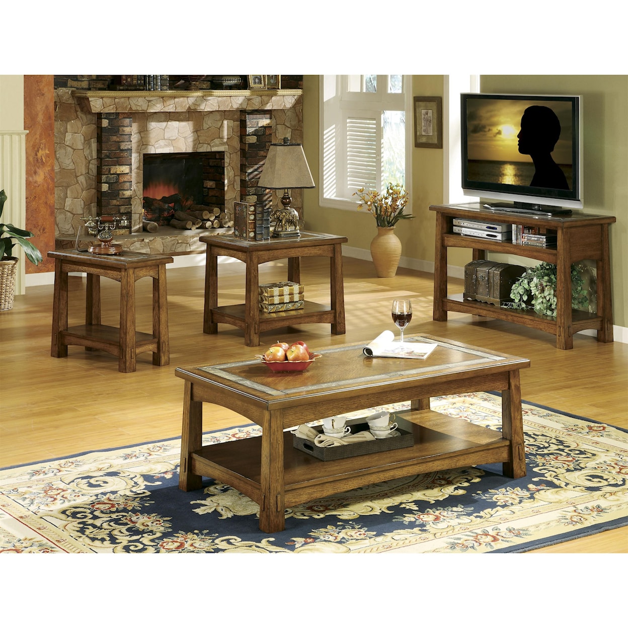 Riverside Furniture Craftsman Home Rectangular Coffee Table