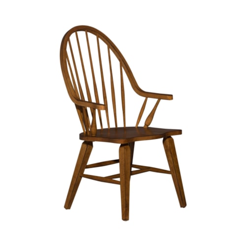 Mission Style Windsor Back Arm Chair