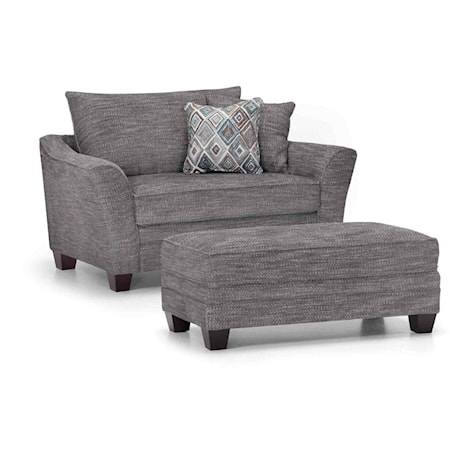 Casual Chair & a Half with Matching Ottoman