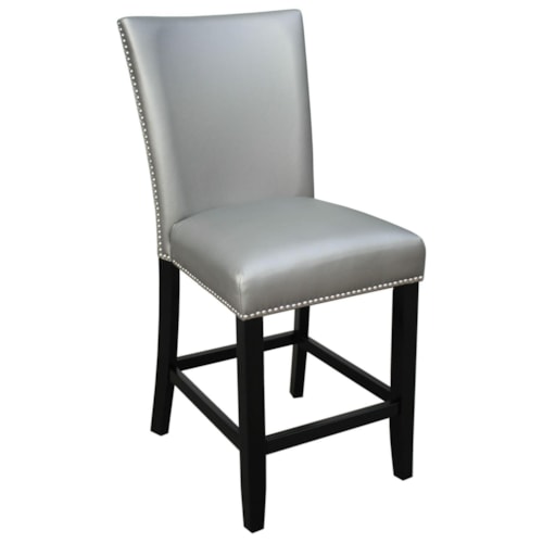 Contemporary Glam Counter Dining Chair with Nailhead Trim