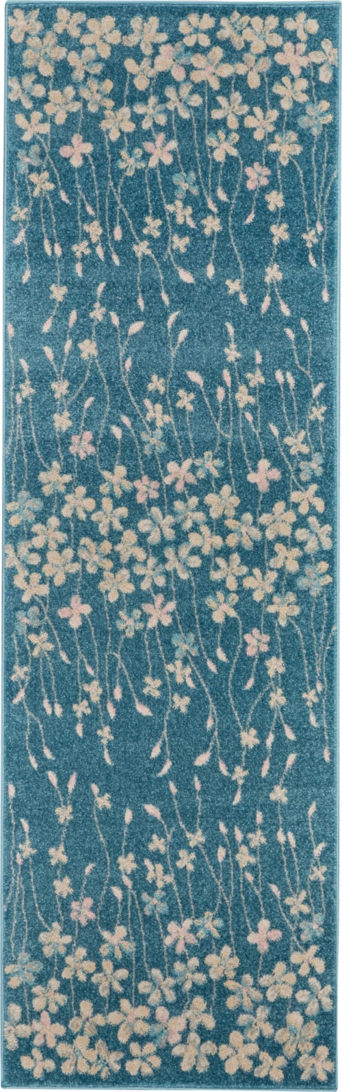 2'3" x 7'3" Turquoise Runner Rug