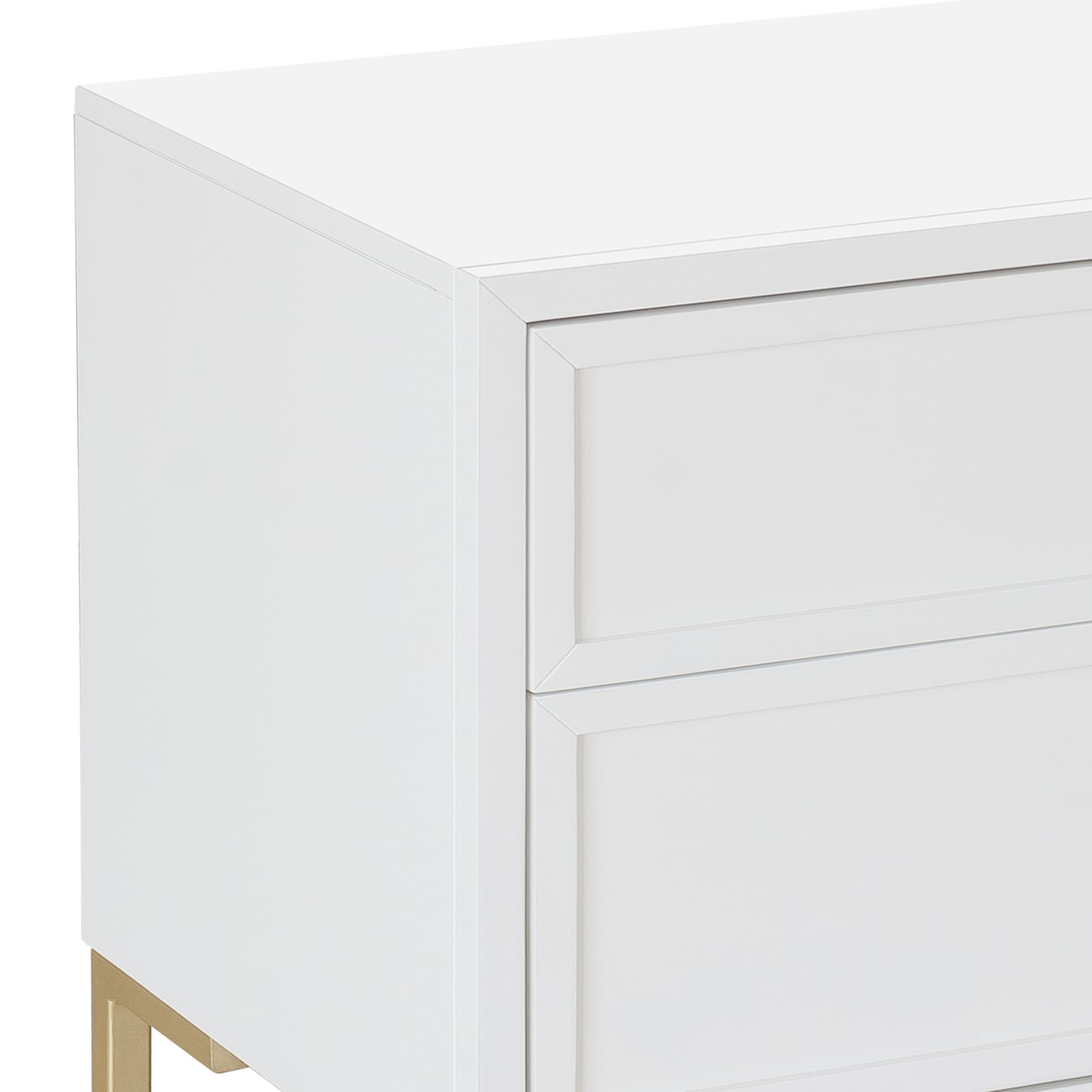 Accentrics Home Accents White and Gold Two Drawer Nightstand