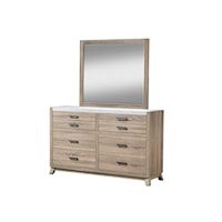 Tilston Rustic Contemporary 6-Drawer Dresser and Mirror