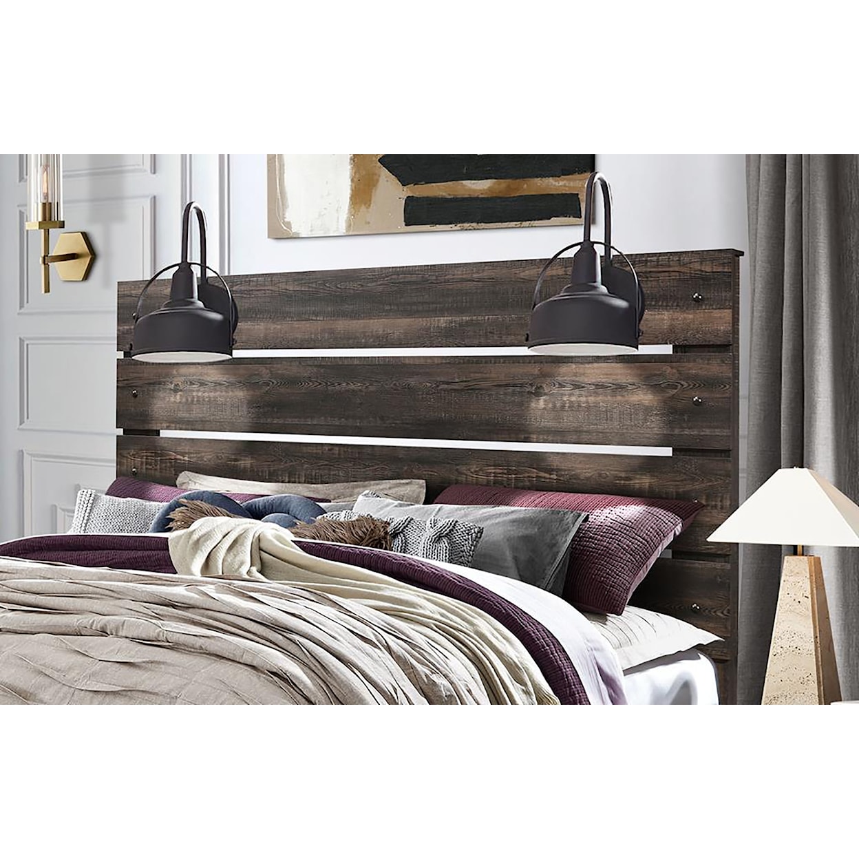 Global Furniture LINWOOD Dark Oak Queen Bed
