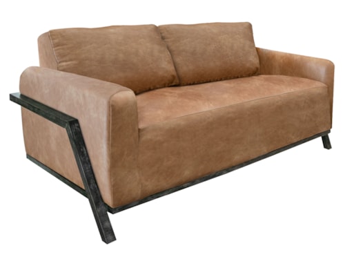 Contemporary Loveseat with Throw Pillows