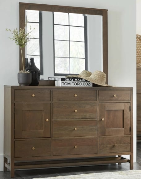Contemporary Dresser and Mirror Set