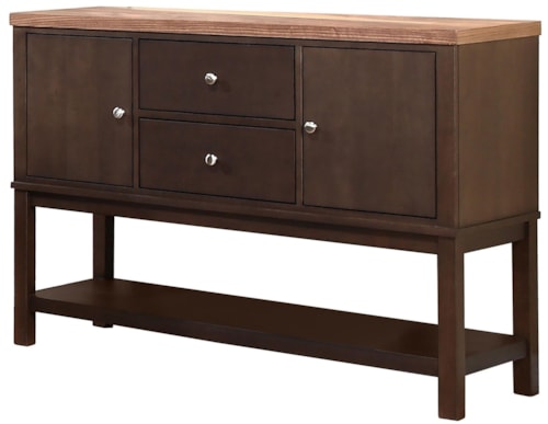 Transitional 54" Sideboard with Adjustable Shelves