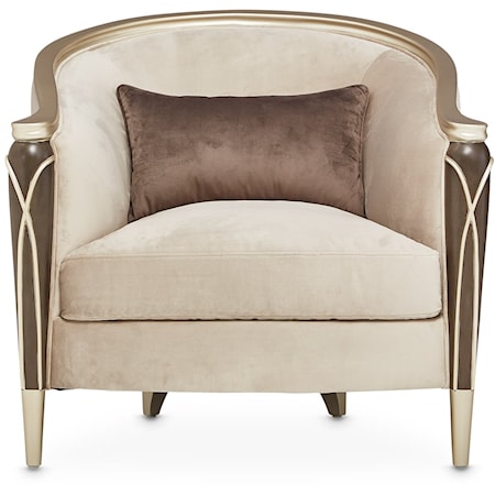 Glam Matching Chair with Kidney Accent Pillow