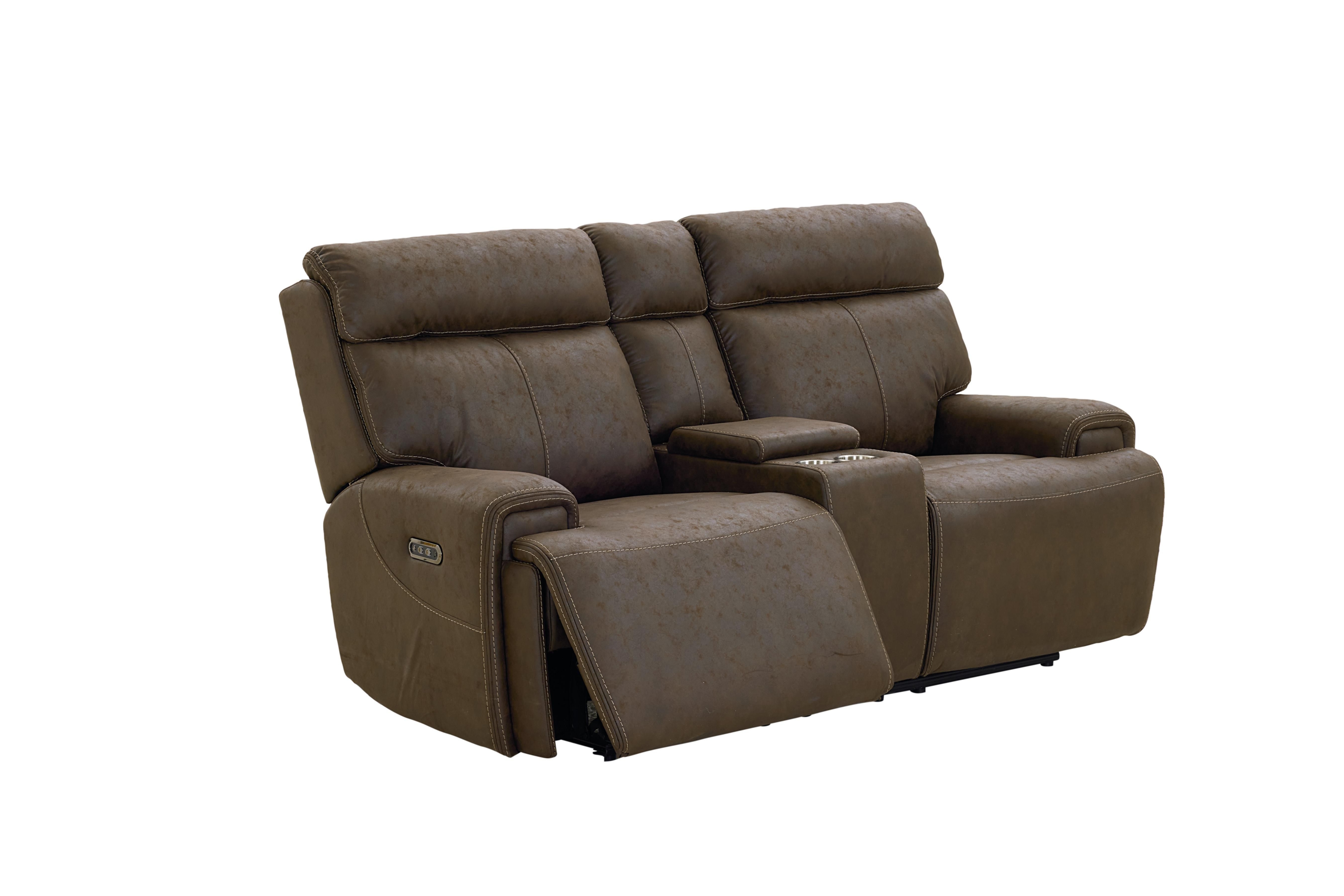 Bassett Club Level - Nathan Motion Loveseat w/Power & Console