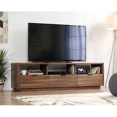 Contemporary Modern 3-Drawer TV Credenza with Display Storage