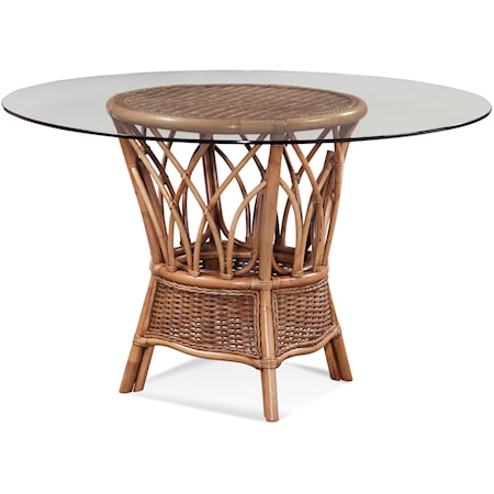 Coastal 42" Round Dining Table with Glass Top