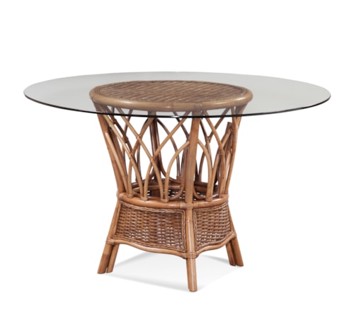 Coastal 48" Round Dining Table with Glass Top