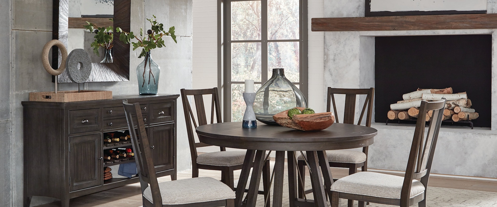 5-Piece Dining Set with Round Table