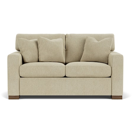 Contemporary Loveseat with Loose Pillow Back