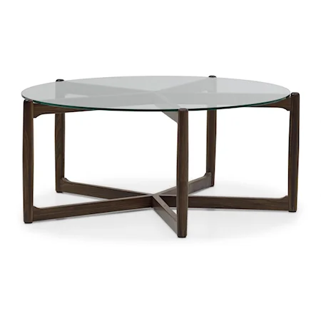 Contemporary Coffee Table with Tempered Glass Top