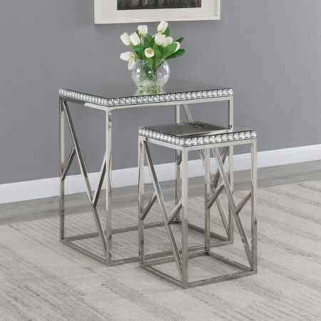 2-piece Stainless Steel Nesting Tables