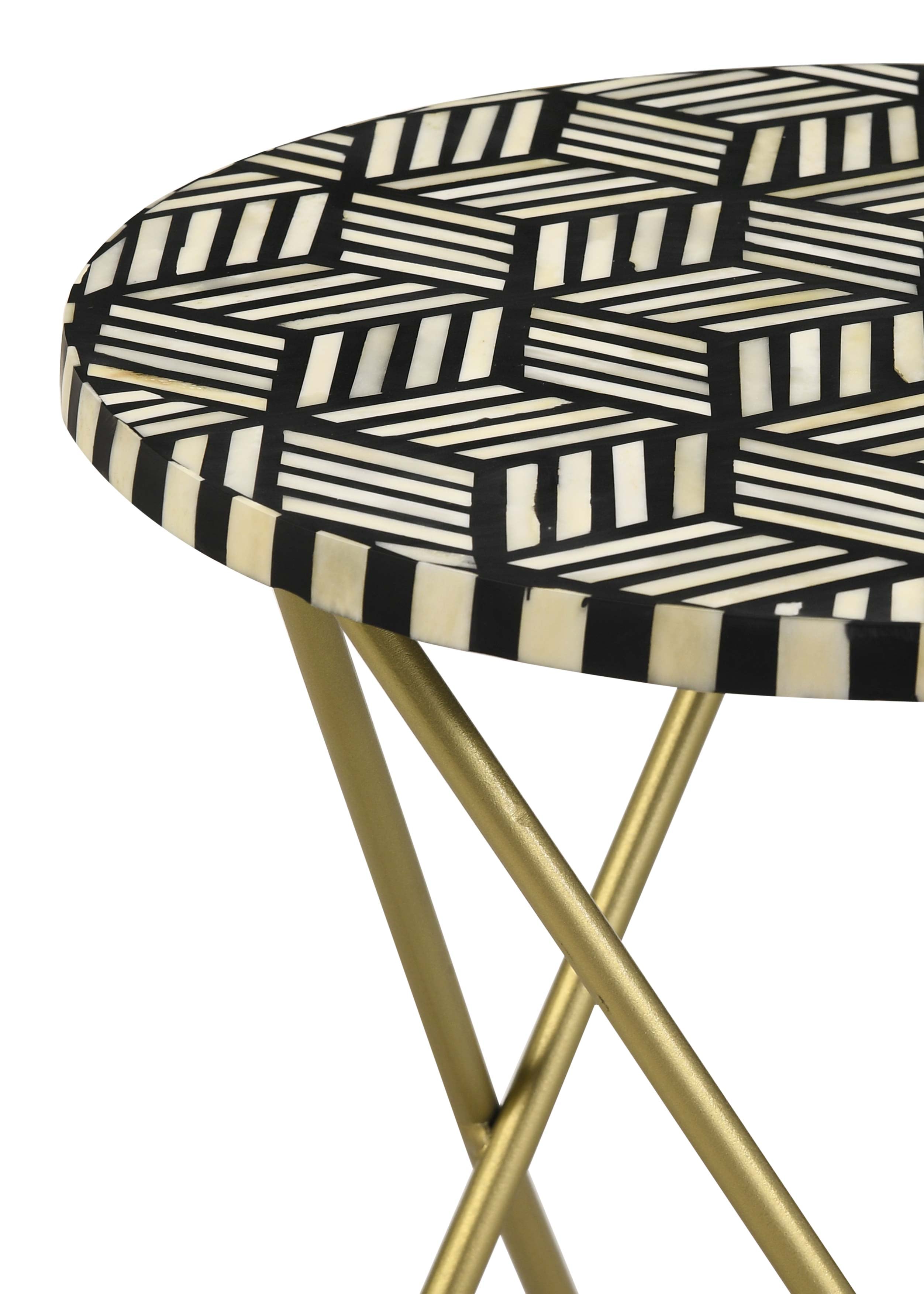Xenia Bone Inlay Accent Side Table