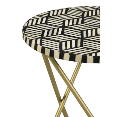 Xenia Bone Inlay Accent Side Table and