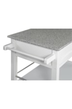 Linon Cameron Transitional Cameron White Kitchen Cart with Granite Top