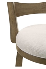 Armen Living Blair Farmhouse Full-Back Swivel Barstool with Upholstered Seat