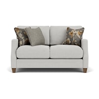 Transitional Loveseat with Scalloped Arms