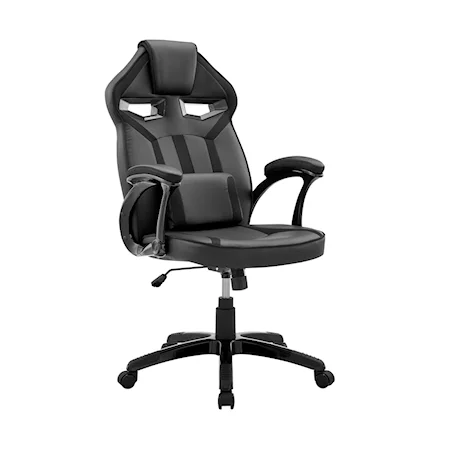 Contemporary Adjustable Racing Gaming Chair with Lumbar Support