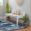 Powell Bauer Upholstered Cane Bench