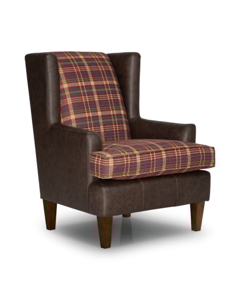 Transitional Wingback Accent Chair with Reversible Cushion