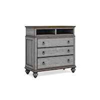 Relaxed Vintage Media Chest with Cable-Accessible Media Compartments