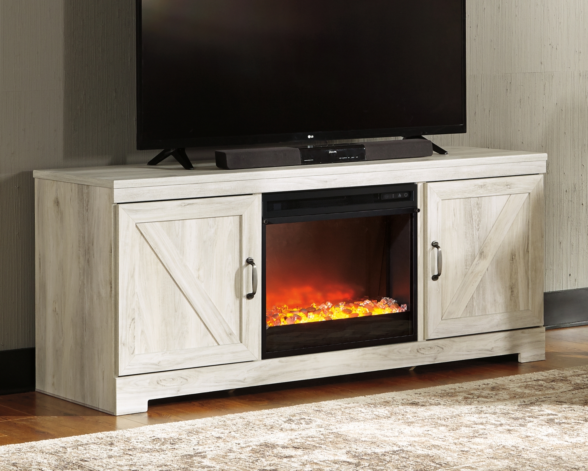 63" TV Stand With Fireplace