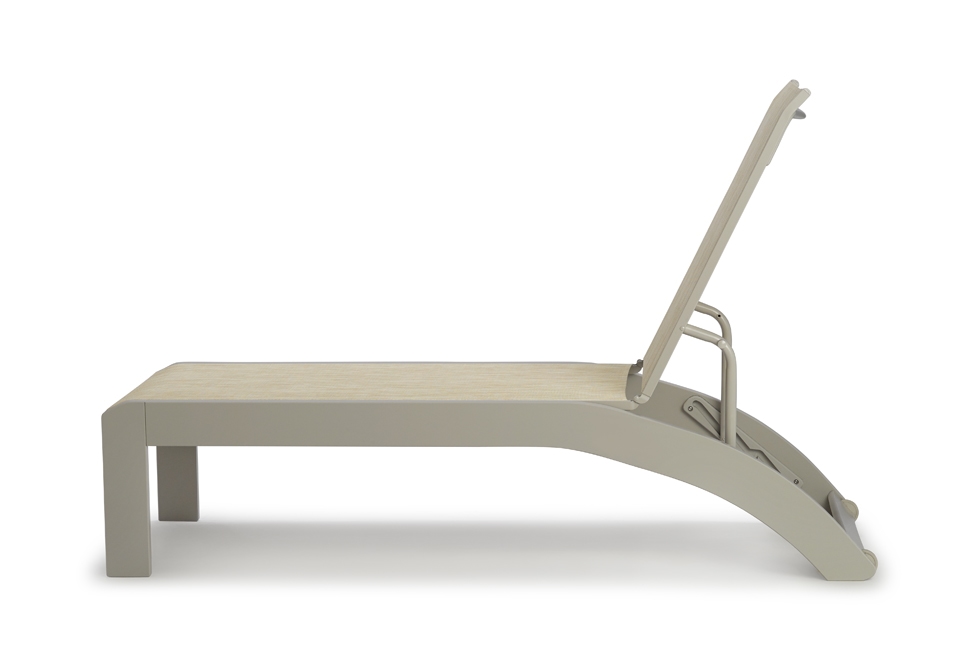 Stacking Adjustable Armless Chaise w/Wheels