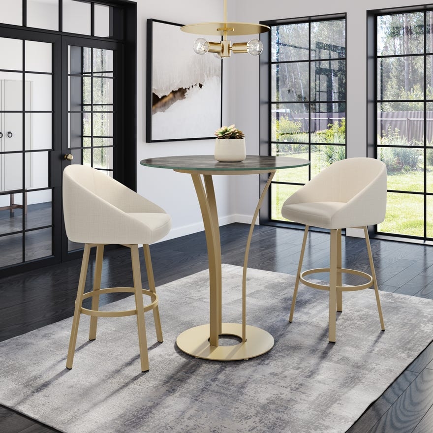 Upholstered Bar Height Swivel Stool