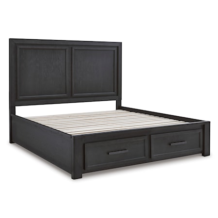 King Panel Storage Bed