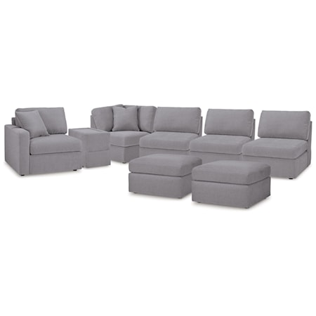 6-Piece Sectional And 2 Ottomans