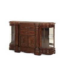 Traditional Sideboard with Marble Top and Carved Wood Detailing