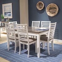 7-Piece Farmhouse Dining Set with Hidden Drawers