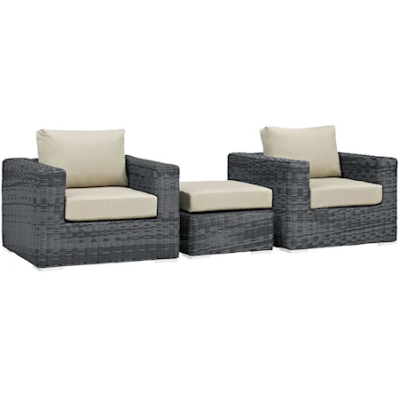 Outdoor 3 Piece Sectional Set