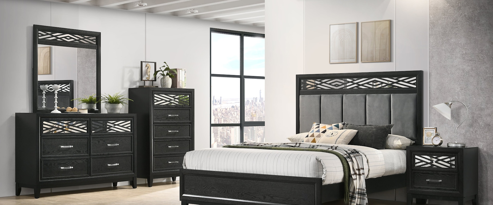 Transitional 5-Piece California King Bedroom Set